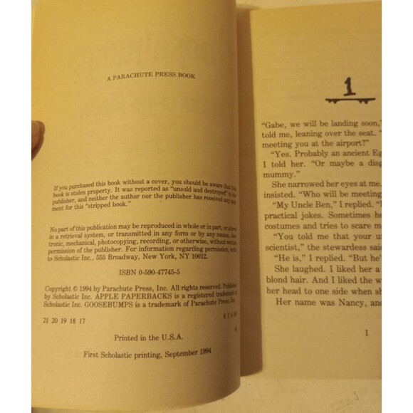 R.L. Stine's Goosebumps Book #23 Return Of The Mummy Preowned - Picture 8 of 8